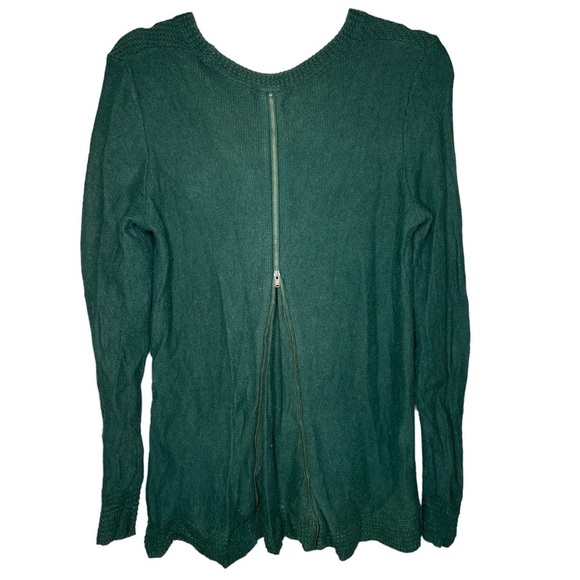 Madewell back zip sweater knit pine green size small seen on screen - Picture 5 of 8